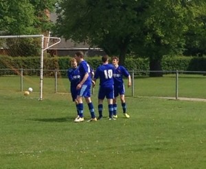 Simmons and Nicholls all smiles after the second goal