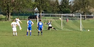 Rob Sterry dispatches the first of his two penalties.